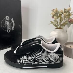 Osiris Serve X Maxx 242 Praying Skull Sneaker Black/White Men's 8.5 Tried On